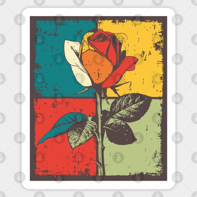 Graphic Rose Pop Art | Modern Floral for Kids Sticker by TuncGK